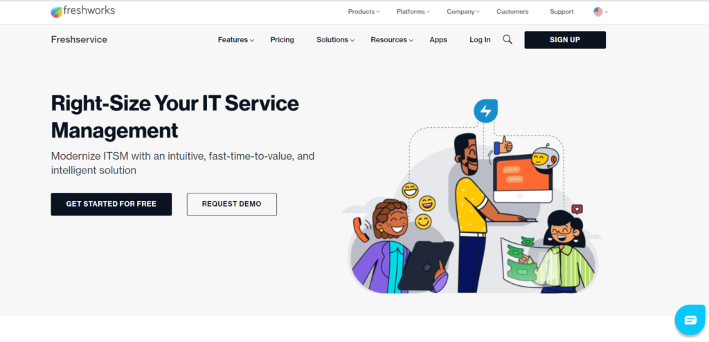 Главная страница Freshservice