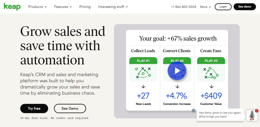 главная-страница-Keap Система Keap CRM