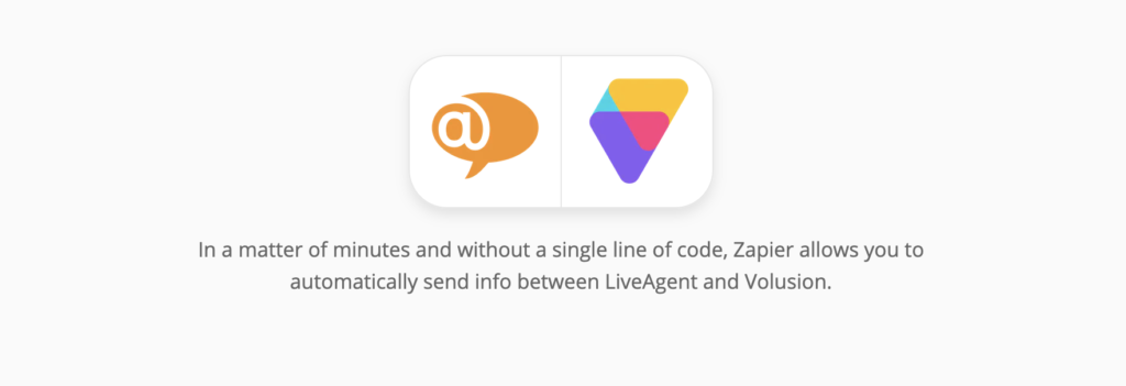 Интеграция LiveAgent и Volusion на сайте Zapier