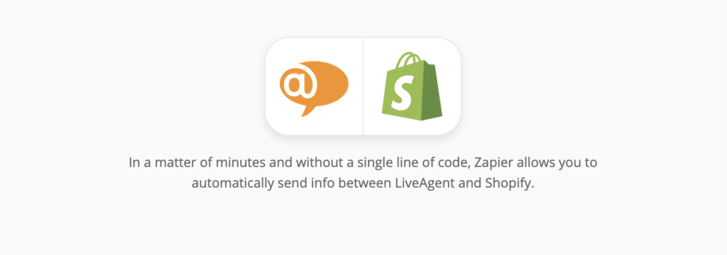Страница интеграции LiveAgent и Shopify на сайте Zapier