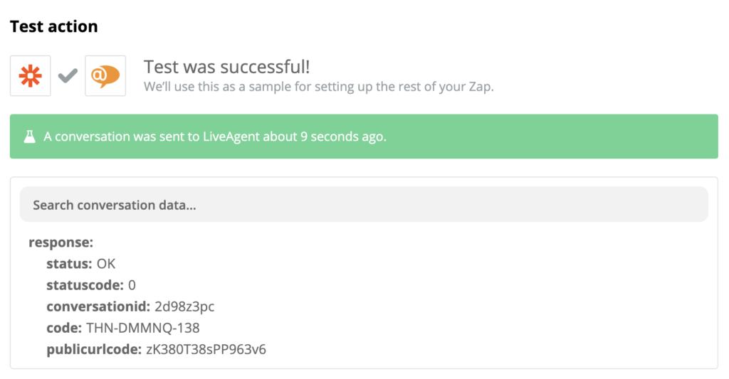 Успешная проверка работоспособности интеграции LiveAgent и Shopify
