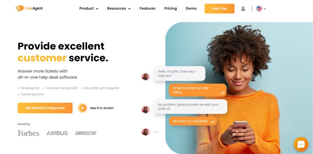 Главная страница LiveAgent Главная страница LiveAgent