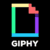 giphy цветной логотип на черном фоне