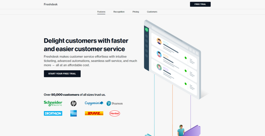 Главная страница Freshdesk