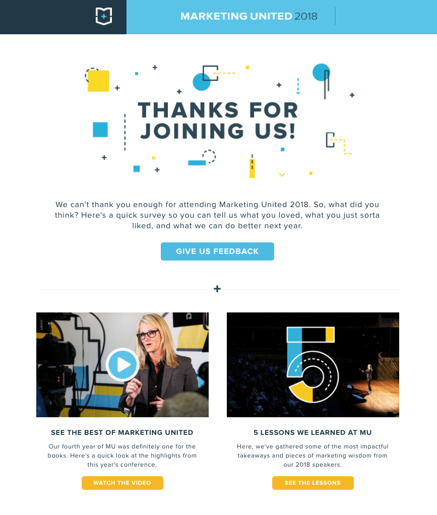 Пример письма follow-up по событию от отдела маркетинга