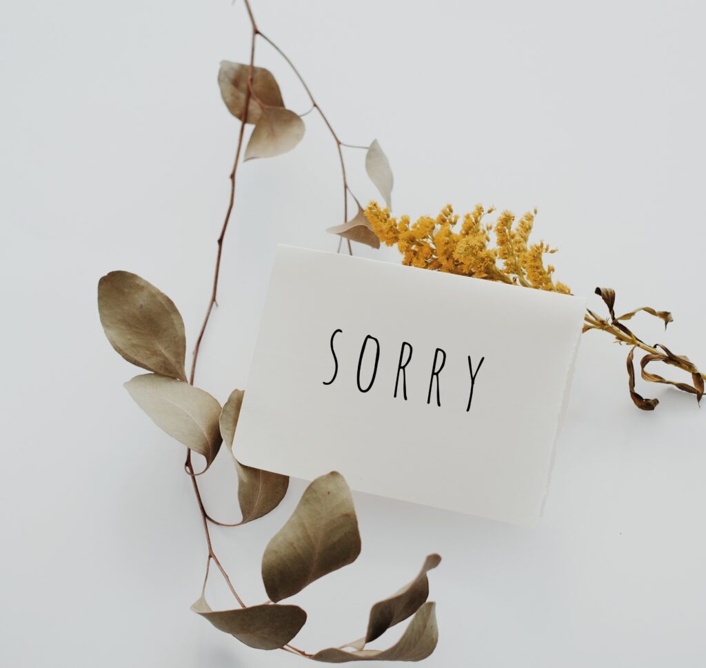 Конверт с извинениями