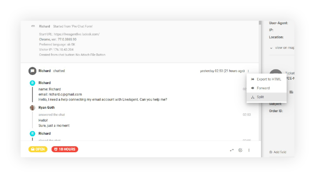 Разделить-тикеты-LiveAgent