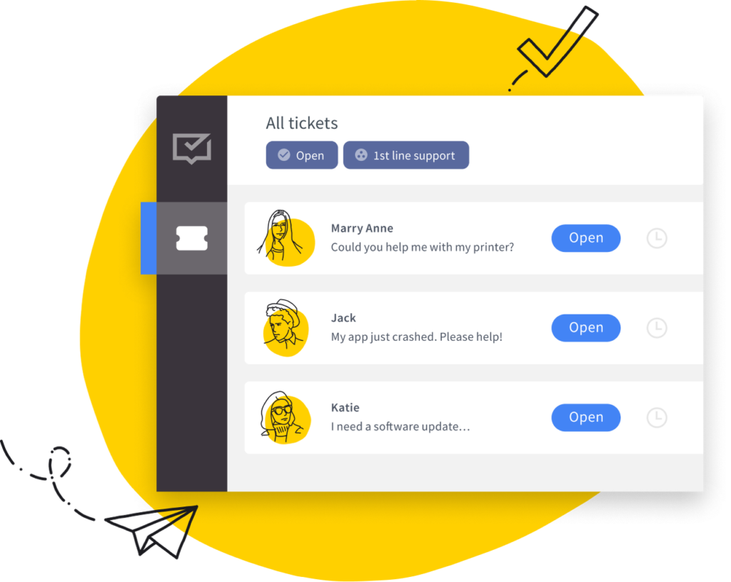 Панель управления тикетами HelpDesk