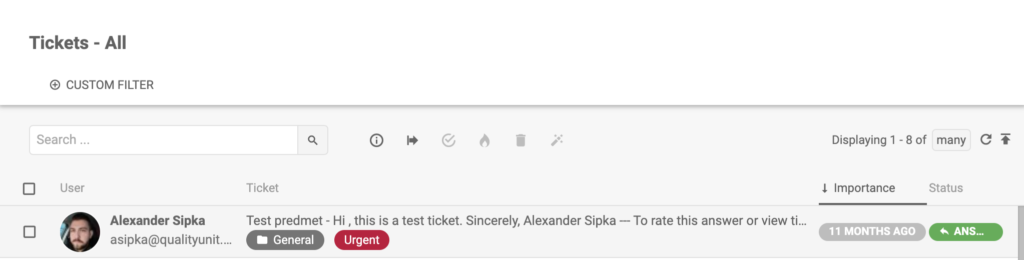 Просмотр тикета с тегом Срочно